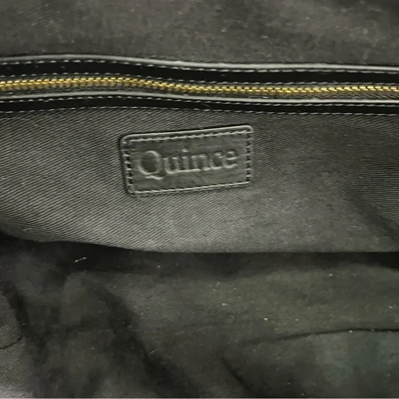 Quince Black Italian Leather Handwoven Tote Bag - Picture 12 of 14